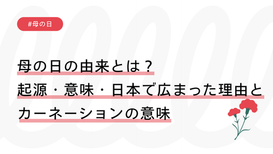 母の日の由来とは？起源・意味・日本で広まった理由とカーネーションの意味