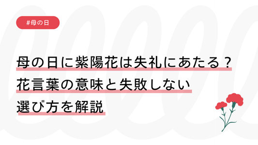 母の日に紫陽花（アジサイ）は失礼にあたる？花言葉の意味と失敗しない選び方を解説